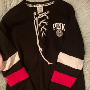 Victoria Secret Pink Lace Up Crew